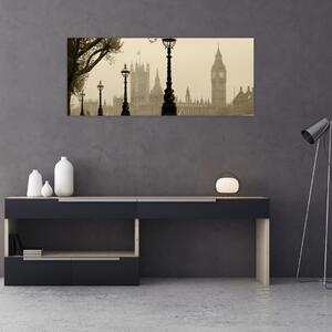 Kép - London a ködben, Anglia (120x50 cm)