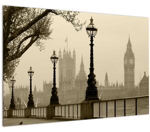 Kép - London a ködben, Anglia (90x60 cm)