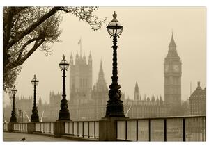 Kép - London a ködben, Anglia (90x60 cm)