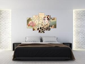 Kép - kubizmus -harlequin and rose (150x105 cm)