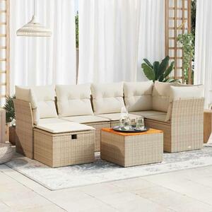 VidaXL Polyrattan Kerti Ülőgarnitúra - 7 részes - Bézs