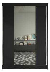 LINO II gardróbszekrény, 120 cm szélesség – fekete