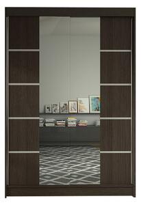 LINO V gardróbszekrény, 120 cm széles – csokoládé színű