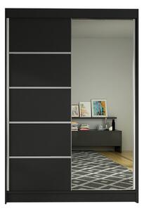 LINO III gardróbszekrény, 120 cm szélesség – fekete