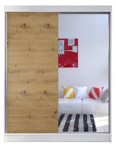 CAMINO I gardróbszekrény, 150 cm széles – fehér/artisan tölgy