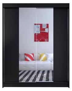 CAMINO II ruhásszekrény, 150 cm széles – fekete