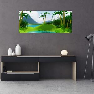 Kép - tavak dzsungelben (120x50 cm)