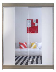CAMINO II ruhásszekrény, 150 cm széles – sonoma tölgy/fehér