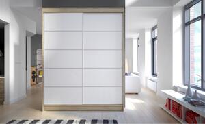Camino IV tolóajtós gardróbszekrény 150 cm széles - sonoma tölgy/fehér