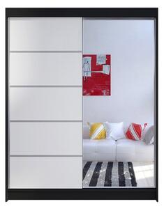 CAMINO III ruhásszekrény, 150 cm széles – fekete/fehér
