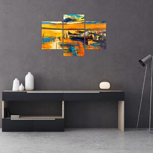 Kép - Hajó naplementekor (90x60 cm)