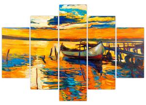 Kép - Hajó naplementekor (150x105 cm)
