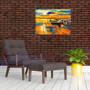 Kép - Hajó naplementekor (70x50 cm)