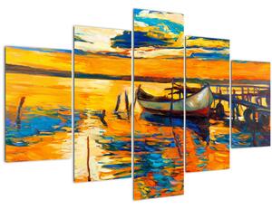 Kép - Hajó naplementekor (150x105 cm)
