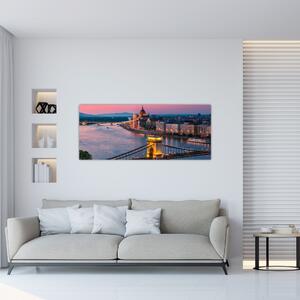 Kép - panoráma a városra, Budapest, Magyarország (120x50 cm)