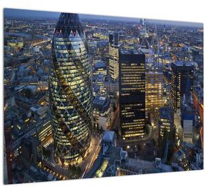 Kép - London esti panorámája (üvegen) (70x50 cm)