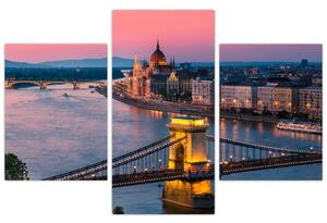 Kép - panoráma a városra, Budapest, Magyarország (90x60 cm)