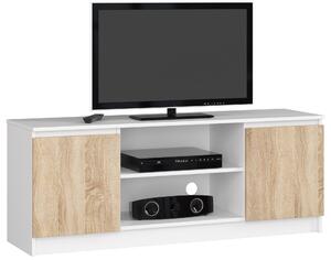 TV asztal Keanu K140 2D 1P (fehér + sonoma tölgy)