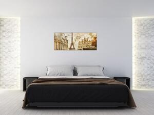 Kép - Párizsi műemlékek (120x50 cm)