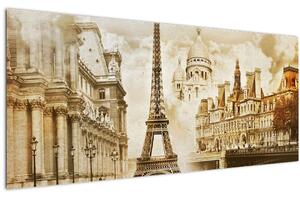 Kép - Párizsi műemlékek (120x50 cm)