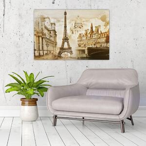 Kép - Párizsi műemlékek (90x60 cm)