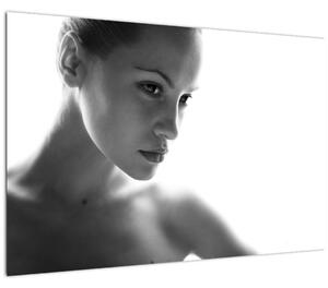 Kép - fekete-fehér portré egy nőről (90x60 cm)