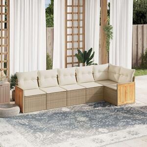 VidaXL Polyrattan Kerti Ülőgarnitúra - 6 részes - Bézs