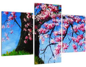 Kép festett cseresznyevirágok (90x60 cm)