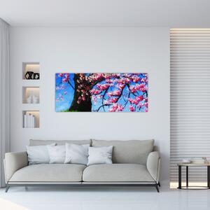 Kép festett cseresznyevirágok (120x50 cm)