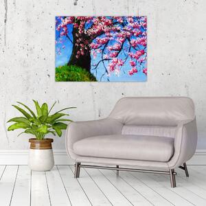 Kép festett cseresznyevirágok (70x50 cm)