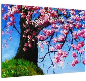 Kép festett cseresznyevirágok (70x50 cm)