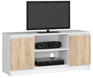 TV asztal Darian (fehér + sonoma tölgy). Akció -15%