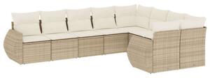VidaXL Polyrattan Kerti Ülőgarnitúra - 9 részes - Bézs