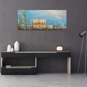 Kép - gondola Velencén áthaladva, olajfestmény (120x50 cm)