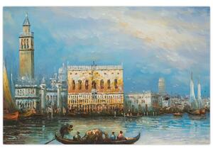 Kép - gondola Velencén áthaladva, olajfestmény (90x60 cm)