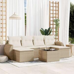 VidaXL Polyrattan Kerti Ülőgarnitúra - 7 részes - Bézs