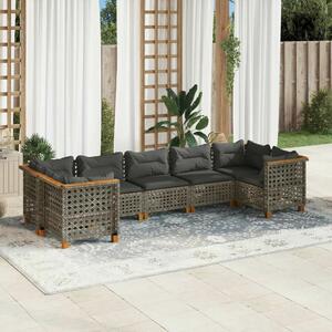 VidaXL Polyrattan Kerti Ülőgarnitúra - 7 részes - Szürke