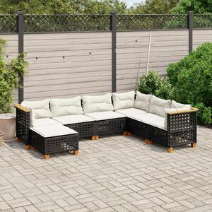 VidaXL Polyrattan Kerti Ülőgarnitúra - 7 részes - Fekete