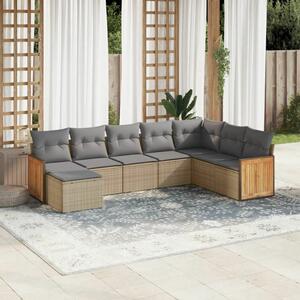VidaXL Polyrattan Kerti Ülőgarnitúra - 8 részes - Bézs