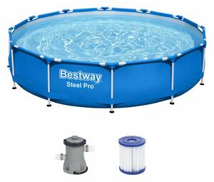 Bestway 366x76cm Fémvázas medence vízforgatóval, szűrővel