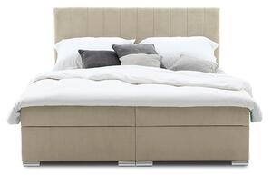 GRENLAND kárpitozott ágy rugós matraccal 160x200 cm Krém