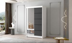 Nagy gardróbszekrény FADO III 120 cm Fehér - fekete