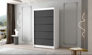 FADO IV nagy ruhásszekrény 120 cm Fehér/Fekete
