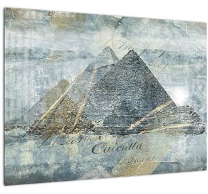 Kép - Piramisok kék szűrőben (70x50 cm)