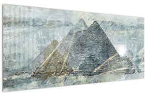 Kép - Piramisok kék szűrőben (120x50 cm)