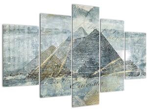Kép - Piramisok kék szűrőben (150x105 cm)