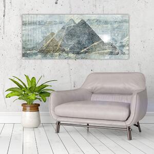 Kép - Piramisok kék szűrőben (120x50 cm)
