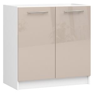 Alsó konyhaszekrény Ozara 80 (fehér + fényes cappuccino)