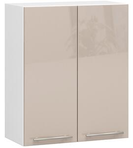 Felső konyhaszekrény Ozara W60 H720 (fehér + fényes cappuccino)