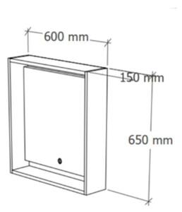 TMP NORD CRAFT tükrös szekrény LED világítással - érintő kapcsolóval - 60 x 65 cm